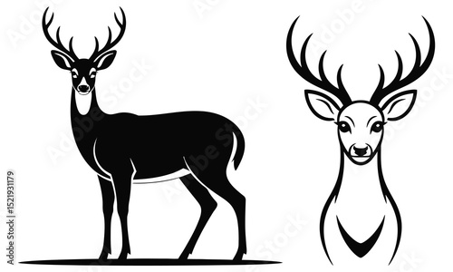 set of deer silhouettes