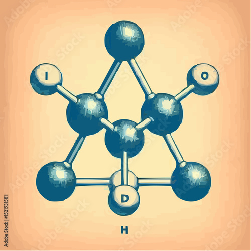artistic image of atoms forming molecules created digitally 8