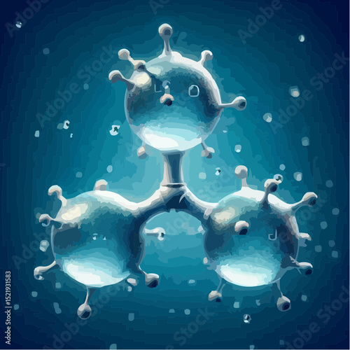 artistic image of atoms forming molecules created digitally 7