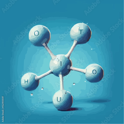 artistic image of atoms forming molecules created digitally 5