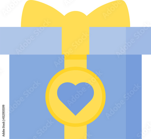 Blue gift. Blue gift with heart symbol.