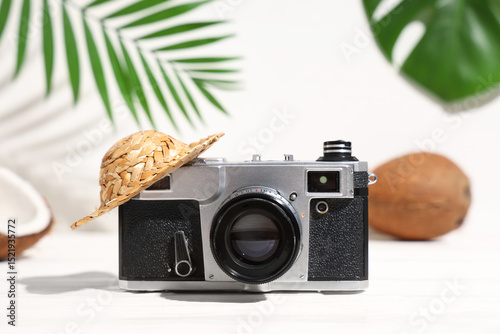 Vintage film camera with st...