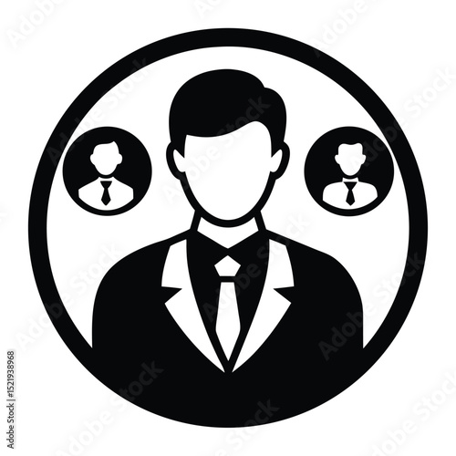 Marketing manager element isolated influencer marketing icon on white background