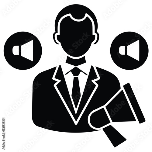 Marketing manager element isolated mobile marketing strategy on white background
