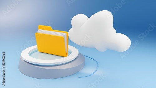 Cloud storage solutions office digital file management virtual space aerial perspective enhance data accessibility