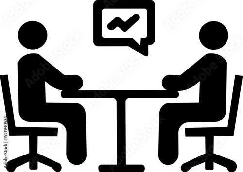 会話するビジネスのシンプルアイコン素材
