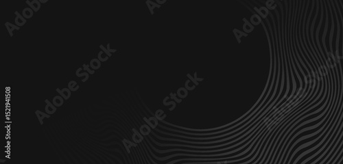 Elegant Black Curved Lines Pattern Background for Modern Designs, a minimalist abstract texture with flowing dark gray stripes for contemporary presentations and creative projects