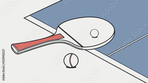 Minimalist Ping Pong Paddle and Ball Design