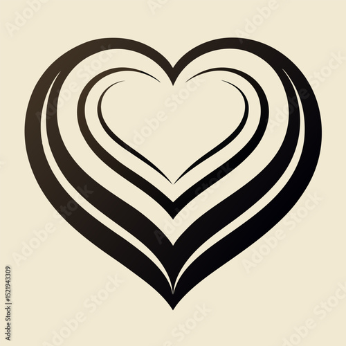 Abstract swirling heart design romantic love symbol