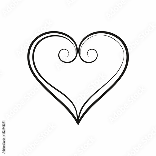 Elegant ornate heart design romantic love symbol