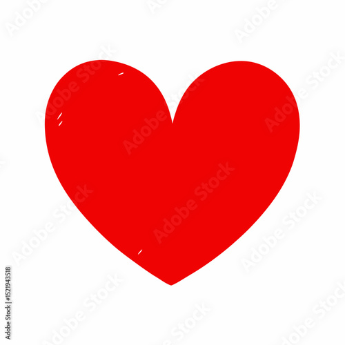 Simple red heart shape love valentine romance symbol