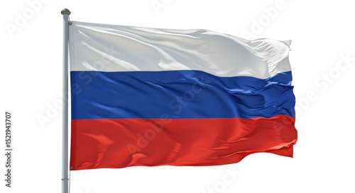 Flag of Russia. Russian flag blowing in the wind.
