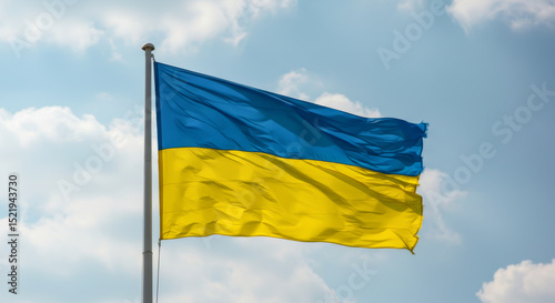 waving colorful flag of ukraine. National flag of Ukraine High resolution. Ukrainian flag