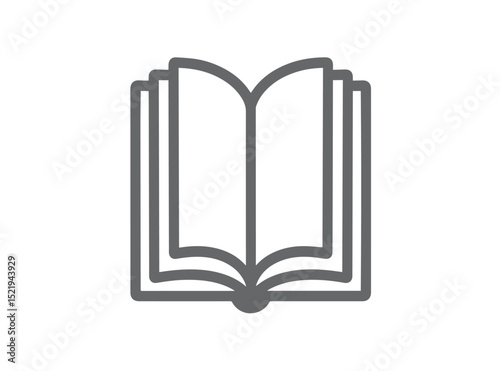 Open book vector icon in flat solid style. Ideal for education, school, reading, learning, and digital designs. Perfect for web, apps, or print materials.

