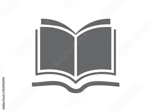 Open book vector icon in flat solid style. Ideal for education, school, reading, learning, and digital designs. Perfect for web, apps, or print materials.

