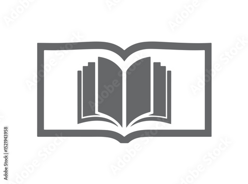 Open book vector icon in flat solid style. Ideal for education, school, reading, learning, and digital designs. Perfect for web, apps, or print materials.

