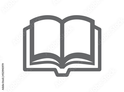 Open book vector icon in flat solid style. Ideal for education, school, reading, learning, and digital designs. Perfect for web, apps, or print materials.

