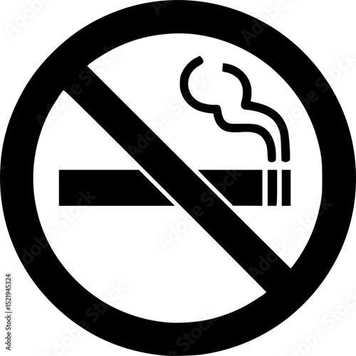 No smoking symbol prohibition silhouette vector illustration
