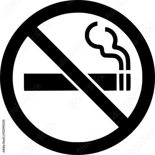 No smoking symbol prohibition silhouette vector illustration
