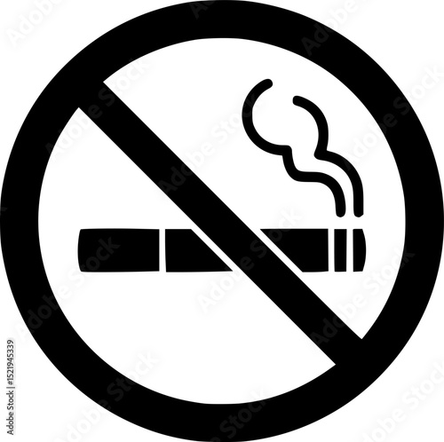 No smoking symbol prohibition silhouette vector illustration
