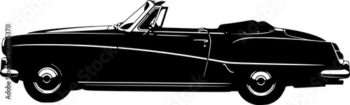 Silhouette of a classic convertible car
