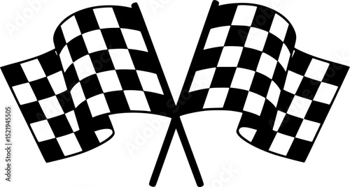 Checkered flags silhouette for racing and competition events
