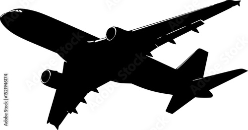 Airplane flying silhouette aviation transport travel design vector illustration
