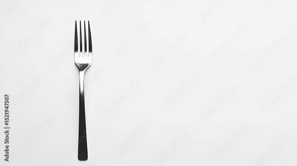 A stainless steel fork on a white backgroun A stainless steel fork on a white backgroun