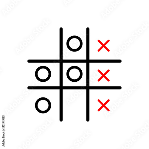 Tic tac toe xox game icon. Decorative xox game Sign crosees and circles. vector illustration