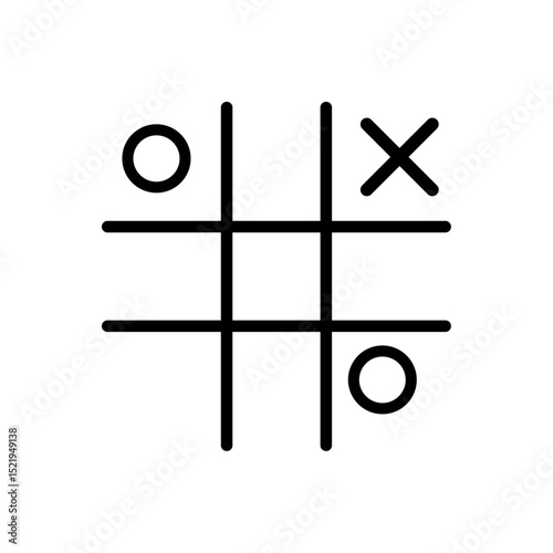 Tic tac toe xox game icon. Decorative xox game Sign crosees and circles. vector illustration