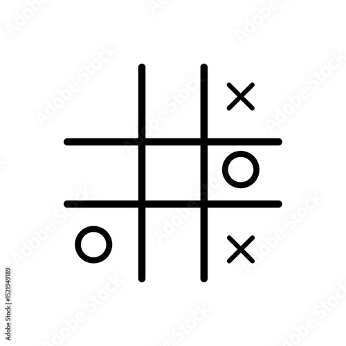 Tic tac toe xox game icon. Decorative xox game Sign crosees and circles. vector illustration