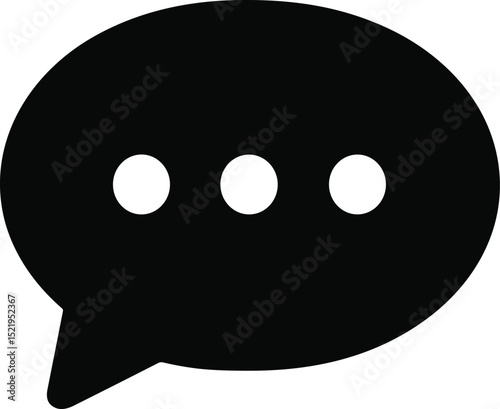 Black speech bubble showing waiting status with three dots