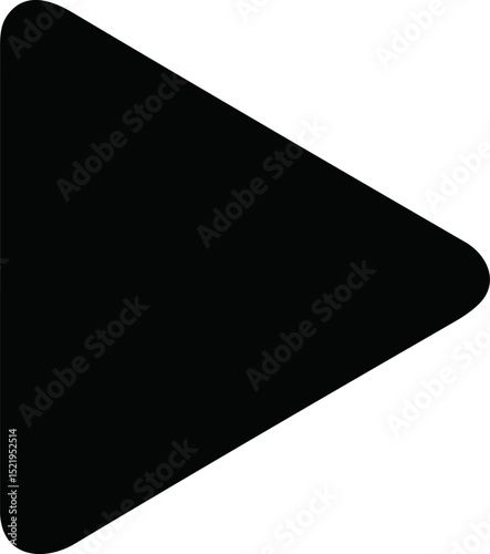 Black play button icon symbolizing starting or resuming media