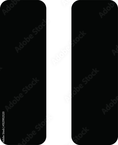 Black pause button symbol is pausing multimedia content playback