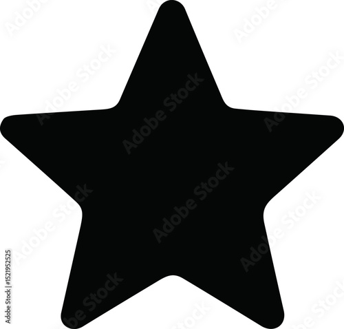 Black five-pointed star representing excellence and achievement