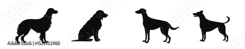  Dog Silhouette Collection: Various Black Pet Icons