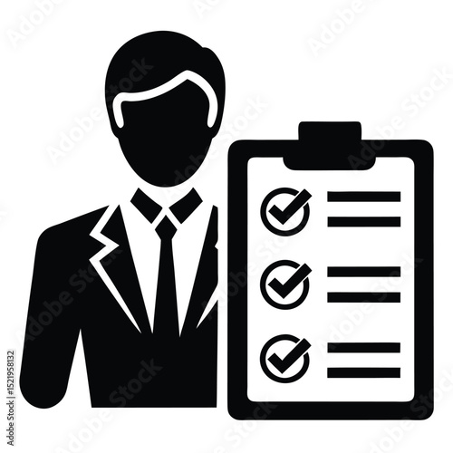 salesperson element isolated checklist on white background