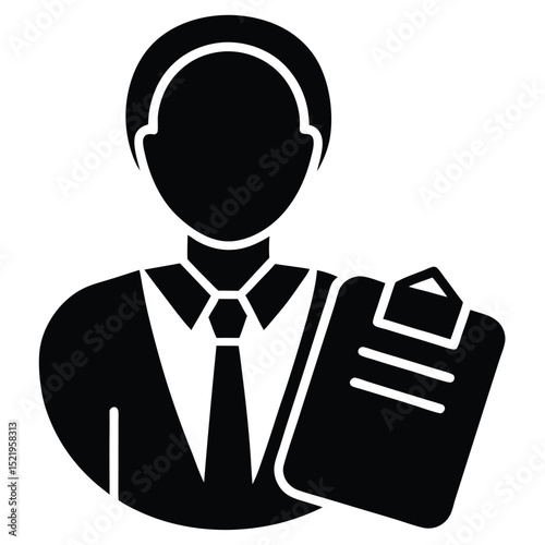 salesperson element isolated clipboard on white background