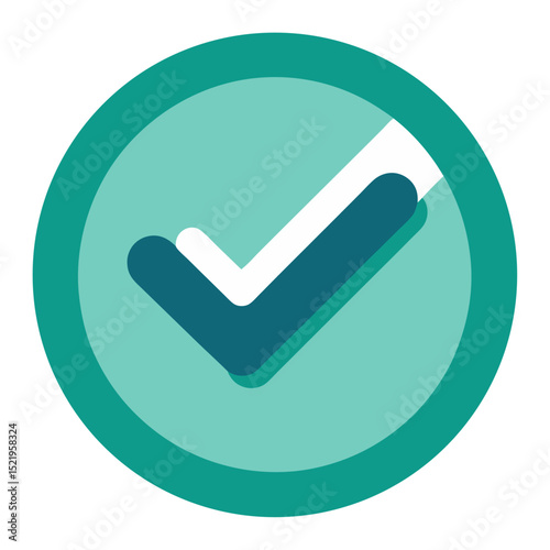 a vibrant flat icon of a double checkmark in two shades of green, enclosed within a circular border. It symbolizes completion, verification, approval, success, and correctness.