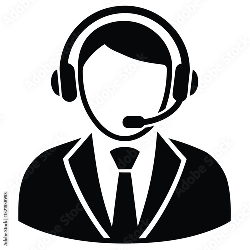 salesperson element isolated headset on white background