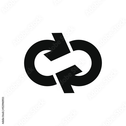 Two arrow spin icon template. Recycle round, circle refresh or restart, thin line symbol on white background