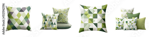 Collection of geometric patterned cushions and pillows
