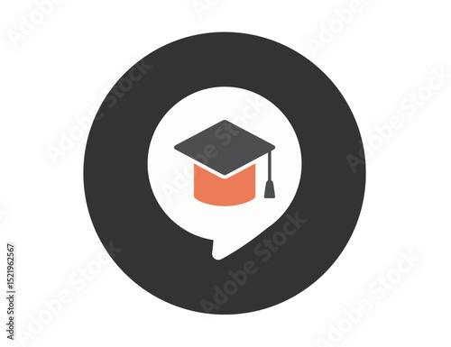 Graduation cap icon in line and glyph styles. Academic student hat vector symbol for education, university, diploma, success, and school celebration in modern design.