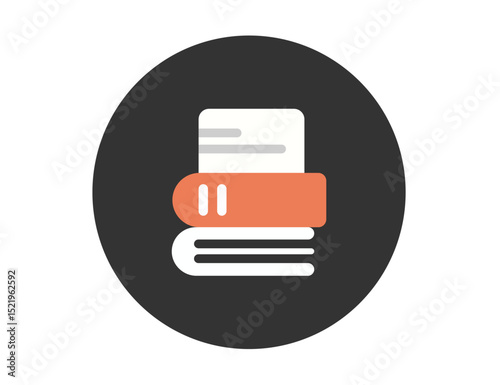Modern vector book icon . Flat, minimal design ideal for education, reading, knowledge, digital interfaces, school branding, libraries, and academic logo concepts.

