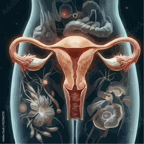 digital artistic illustration of the uterus 86