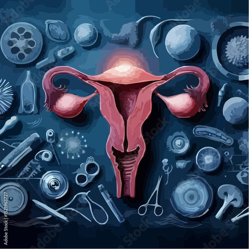 digital artistic illustration of the uterus 85