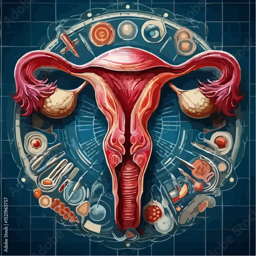 digital artistic illustration of the uterus 78