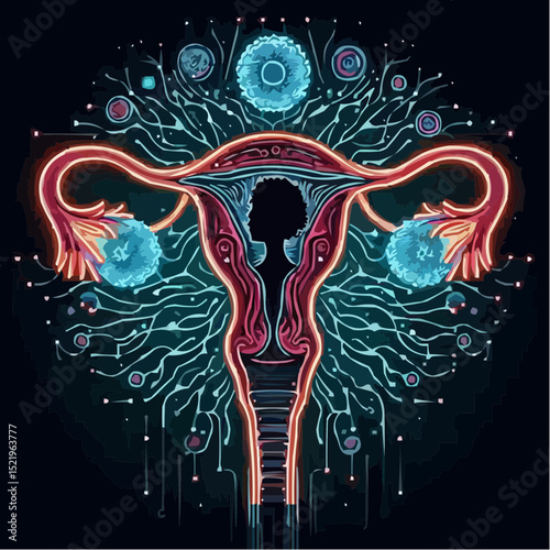digital artistic illustration of the uterus 75