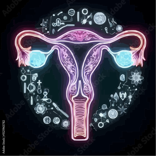 digital artistic illustration of the uterus 74