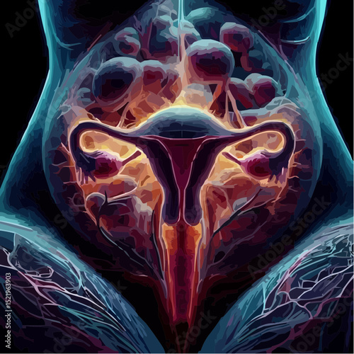digital artistic illustration of the uterus 50
